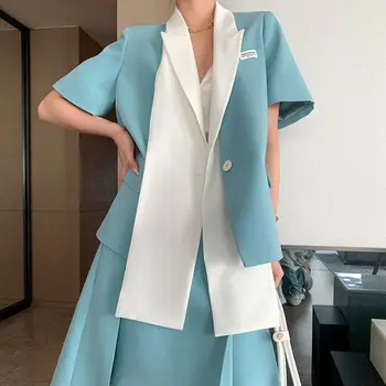 2020 nove korejske ženske visoko pasu hujšanje priložnostne moda kratka sleeved obleko, krilo, dvodelno žensko Letnik Jesen Zima