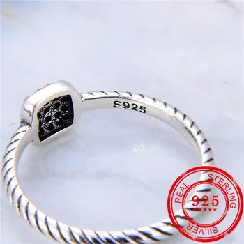 Koreja 925 sterling srebrni prstan cirkon vdelan retro slogu obroč ženske 925 sterling srebrni nakit