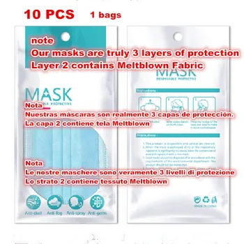 Maske mondmasker mascarillas 3-slojna Meltblown Razpoložljivi Laye Higieno Masko Tkanine masko za Obraz maska mondkapjes Filter