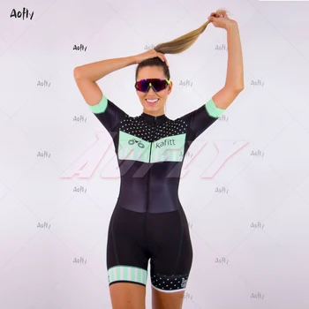 KAFITT Žensk poklic triatlon obleko oblačila Kolesarski dres skinsuits Krog kolesa 3 barve jumpsuit kompleti roza tanke ploščice