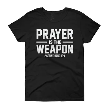 Molitev je orožje kor t-shirt usoda krščanskih krščanstva jezus ženske modna unisex grunge tumblr bombaž priložnostne tees