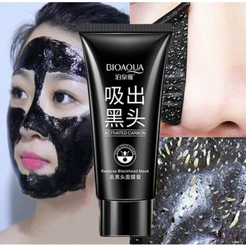 BIOAQUA Sesalna Črna Maska za Globinsko Čiščenje Nosu Blackhead Odstranjevalec Obrazno Masko Črno Glavo Akne Črno Blato Masko Lepoto Kože