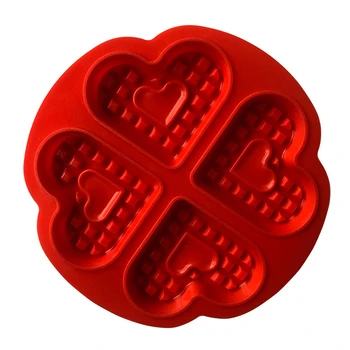 DIY 4-Imajo Srce Oblika Vaflji Silikonsko Plesni Muffin Torto Vaflji Plesni Pekarna Orodja za Peko Peciva Orodja K393