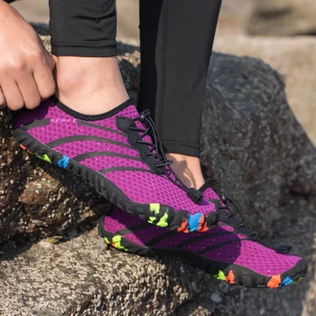 Barefoot Obutev 2019 Velike Joga, Fitnes Sport Čevlji Za Ženske Non-Slip Pet Prstov Vode Aqua Čevlji Za Tek Nekaj Superge Vijolična