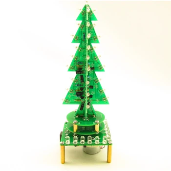 DIY Vrtenjem Glasbe, Pisane Božično Drevo LED Utripajoče Luči Komplet Elektronskega DIY Proizvodnja Delov Dekor Luč Nočne Svetilke