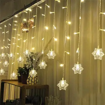 Počitnice 3,5 M Božič LED Luči AC 110-220V Pravljice Star LED Zavese Niz Razsvetljave Za Počitnice Poroko Garland Stranka Razsvetljavo
