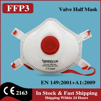 FFP3 Masko Maschera Masko Máscara CE, ki so Odobrene Masko z Ventilom 5 Plasti Filtra, Pol Skodelice Usta Ventil Maske FFP3 Respirator
