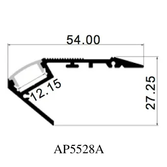 10m(10pcs) veliko, 1m na kos, led Aluminij profil za stopnice, jasno pokrov ali mlečno razpršenih pokrov