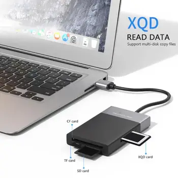 6 V 1 Memory Multi Card Reader USB 3.0 2 Port HUB Adapter za XQD PRIM Kompaktna Bliskavica TF Kartice Micro SD in U Flash Disk, Preberite