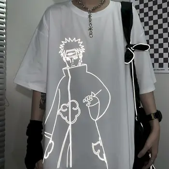 Kratek sleeved majica s kratkimi rokavi Moški Ženske 2021 Poletje Ins Reflektivni Naruto Trend Svoboden Osebnost, Tehnologija, Ustvarjalnost Nekaj Obrabe Vrh