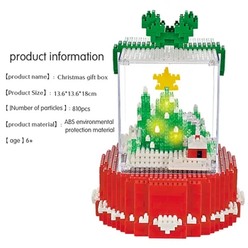 810pcs Mini Diamond LED Bloki Vesel Božič Drevo Gradnik DIY Kristalno Polje Izobraževalne Opeke Igrača Za Otroke Božič
