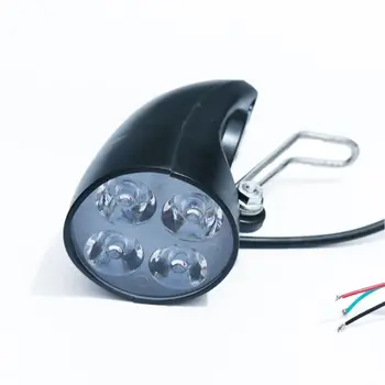 36V 48V eBike Svetlobe Skuter Lučka Električnega Kolesa 4 LED Sprednji Žarometi Ultra-Bright Pozornosti s Rog