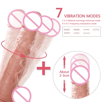 Realističen Dildo Samodejno Teleskopsko Ogrevanje Vibrator za G-spot Masaža mehko Veliko Realne Ogromen Penis Sex Igrače Za Ženske Ženske