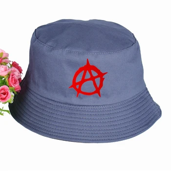 Anarhija Simbol klobuk Punk Rock Vedro Klobuki Poleti pop harajuku Ženske Moški ribič klobuk na Prostem dežnik kapa klobuk ribolov