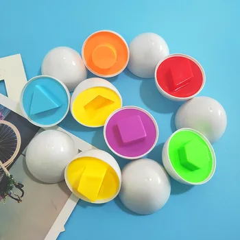 6 Kos Montessori Učenje izobraževalne igrače Ujemanje Jajca Smart Jajce Igrače 3D Jajce Puzzle Razvrstilnik Igrače Otroška Mešane Oblike Orodja