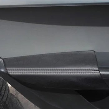 4pcs mehko usnje vrata armrest plošča pokrov za Skoda Octavia A7 2016 2017 notranja vrata armrest kritje dodatki