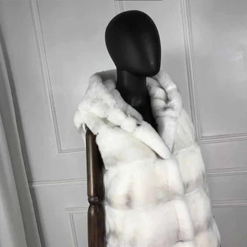 Zajec krzno telovnik pravega krzna, ki so naravno brez rokavov S kapuco zajec krzno plašč Nova moda v 2019