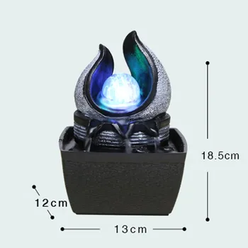 110V-220V Zen Stilu Rockery Mini Vodnjak LED Kristalno Kroglo Zraka Vlažilnik Feng Shui Namizni Okraski Srečen Dom Dekor
