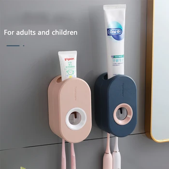 Samodejno zobna pasta Razpršilnik Kopalniške Opreme Wall-mounted Squeezer Za Odrasle in Otroke zobna ščetka Držalo za Orodje