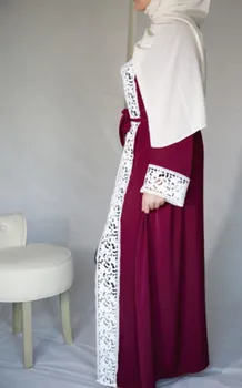 Elegantno Odpiranje Abaya Ženska Čipke Gladko Obleko Plus Velikost Ohlapno Obleko Odraslih Muslimani Tam Kaftan Jilbab Oblačila
