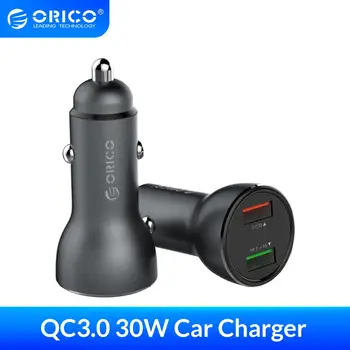 ORICO QC3.0 Hiter Avto-Polnilec 30W 5V 2.4 Hitro USB Avto Polnilec Za Telefon, Tablični Avto Vžigalnik Adapter