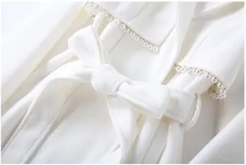 2020 Nov Prihod Pearl Design Bela Črna Volna, Dlaka Ženske Pozimi Toplo Volnene Dolge Jarek Coats Elegantne Dame Outwear Ženski