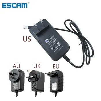 ESCAM AC100V-240V / DC12V 2A Izhodna Moč Adapter 50/60HZ, DC Polnilnik 5,5 mm x 2.1 mm EU/AU/UK/NAS Plug za CCTV Kamere brezplačno