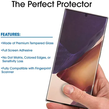 UV Lepilo Kaljeno Steklo Screen Protector Film Za Samsung Galaxy S8 S9 S10 S20 Plus Opomba 8 9 10 20 Ultra Eksplozije Dokaz