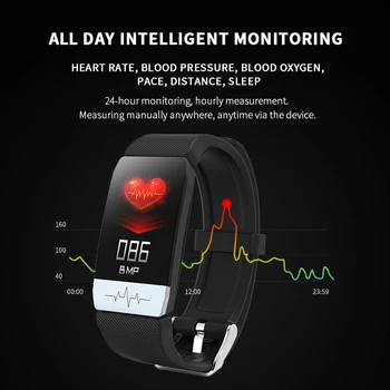 2020 Nova Pametna Zapestnica EKG+PPG Telesne Temperature Fitnes Tracker Krvni Tlak Nepremočljiva Šport Smart Band Šport Moški Ženske Band