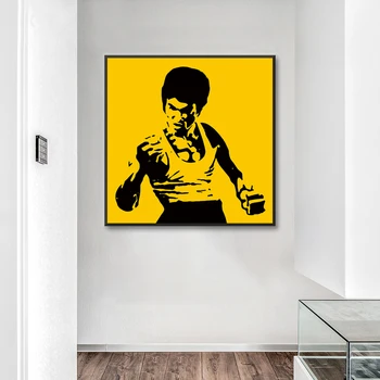 Bruce Lee Plakatov in Fotografij Filmska Zvezda Wall Art Platno, Slike, Povzetek Portret Stenske Slike Spalnica Dekor Stensko Slikarstvo