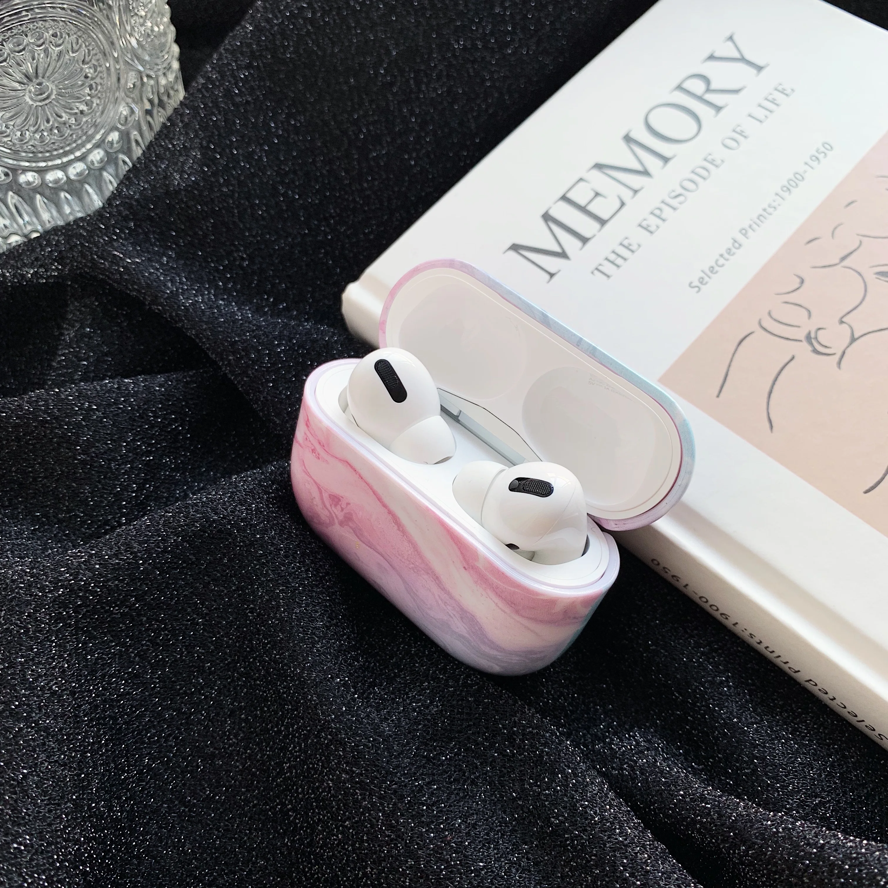 Težko Razkošno Plastičnih Marmorja Slušalke Primeru Za Apple Airpods Pro 1 2 3 Zaščita Brezžične Bluetooth Slušalke Pribor Pokrov