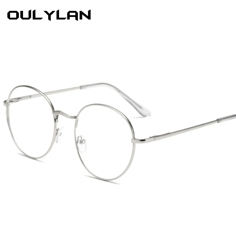 Oulylan Retro Krog Jasno Očal Okvir Ženske Moški Kratkovidnost Očala Kovinski Okvir, ki je Končal Očala -1.0 1.5 2.0 2.5 3.0 na - 4.0