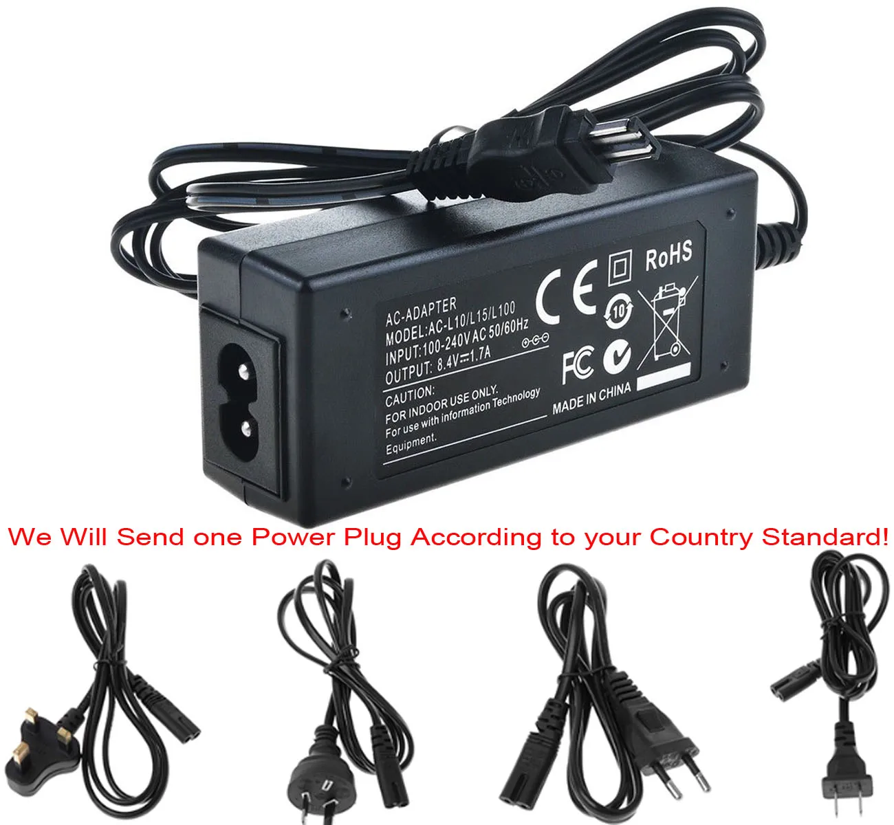 AC Power Adapter Polnilec za Sony DCR-TRV6E, DCR-TRV8E, DCR-TRV10E, DCR-TRV11E, DCR-TRV12E, DCR-TRV22E Videokamera Handycam