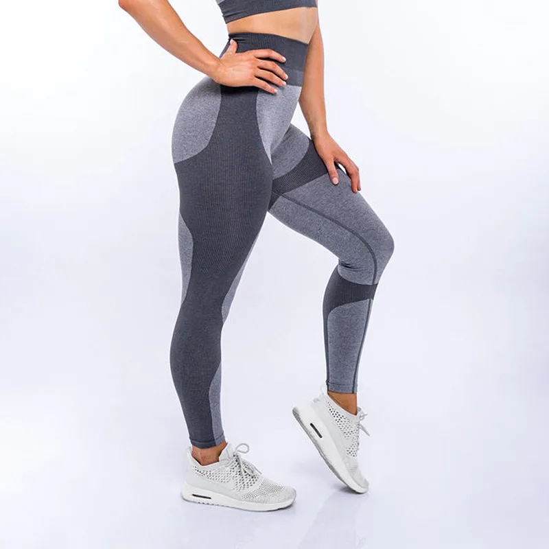 2019 Brezhibno Mozaik Ženske Fitnes Push Up Dokolenke Visoko Pasu Activewear Elastična Vaja Športne Hlače Joga Šport Dokolenke