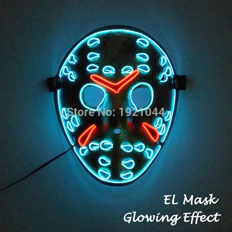 Vroče Prodajo Modnih EL Žice Žareče Masko LED Stranka Masko Halloween Kostumi Maske za noč Čarovnic Grozo Temo Stranki Dekoracijo