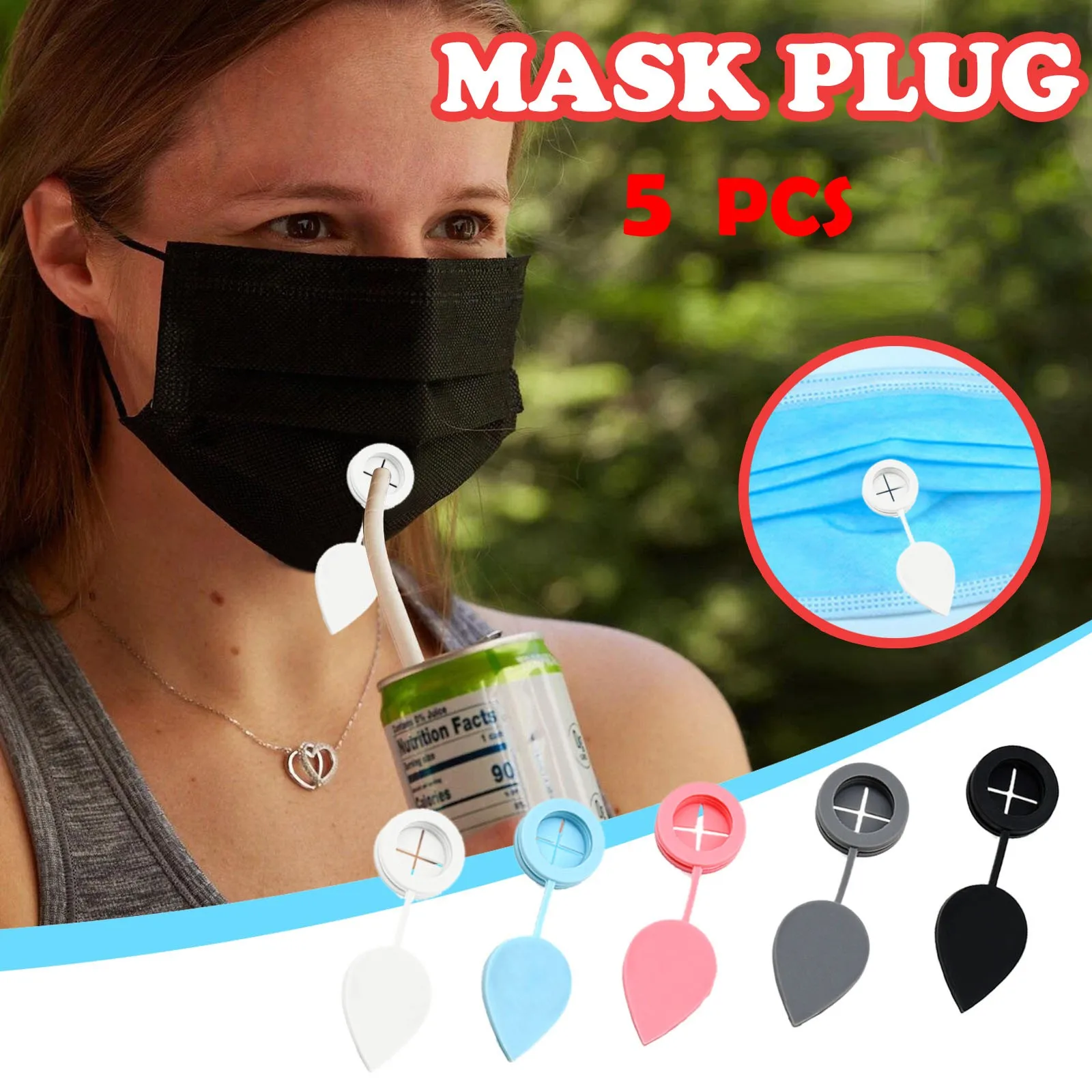 5PCS Masko za Enkratno uporabo Plug Pijačo Orodja Pitne Anti-rosenje Očal Hitro Pitje Masko Pijačo Luknjo Slame Luknjo za Maske A20