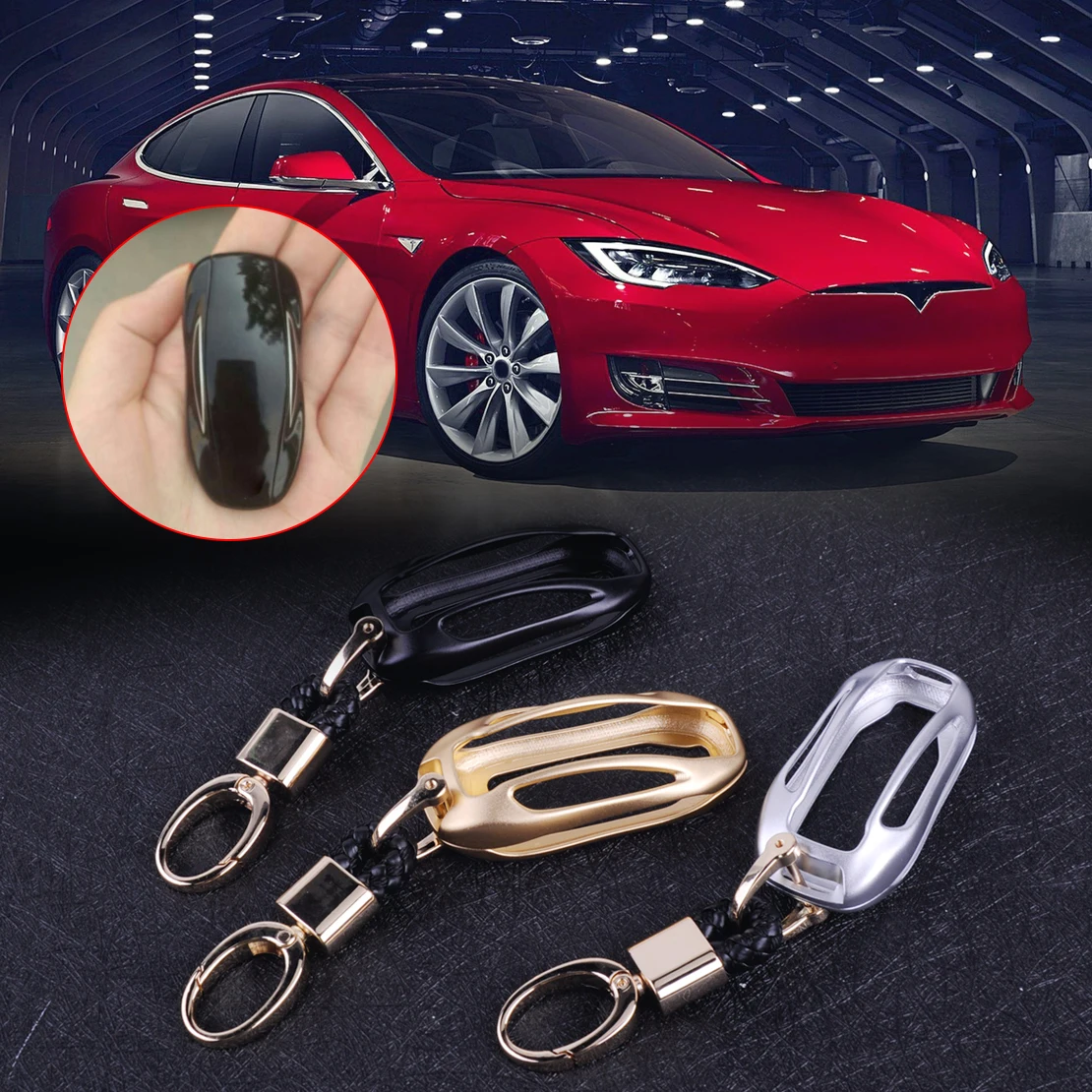 CITALL Nov Avto Aluminijeve Zlitine Auto Tipko Fob Primeru Zajema Imetnik Keychain primerni za Tesla Model X
