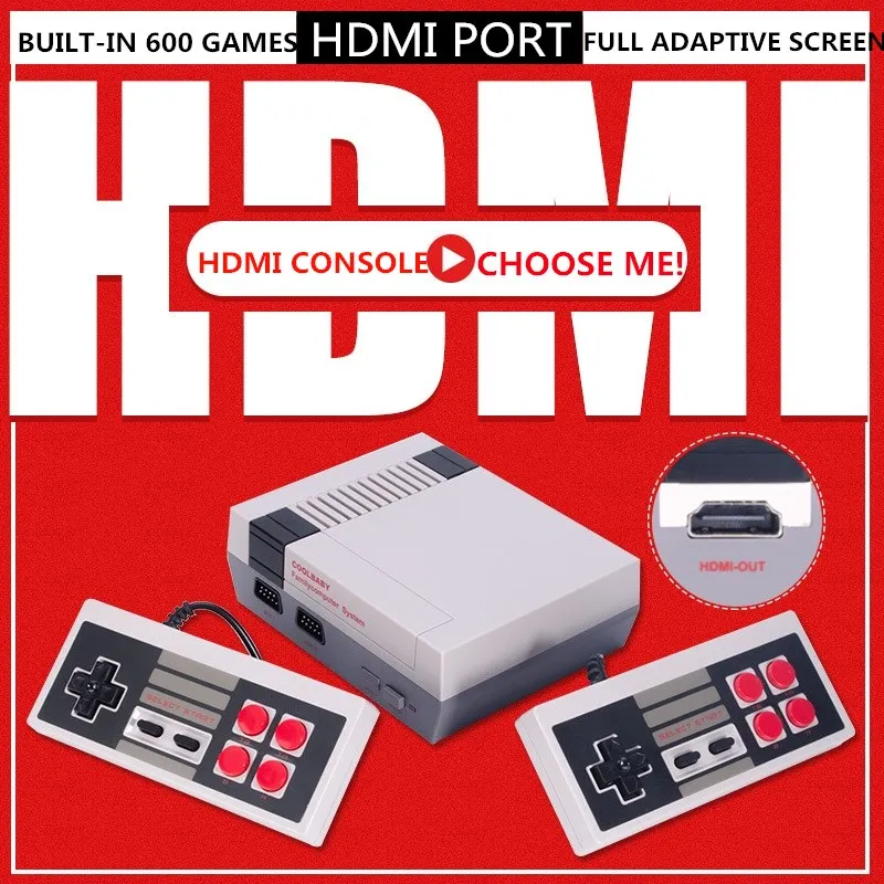 4K HDMI Izhod 8 bit Retro Klasična Ročni Igra Igralec, TV Video Igra Konzola Otroštva Vgrajen 600 Igre Mini Konzola PAL&NTSC