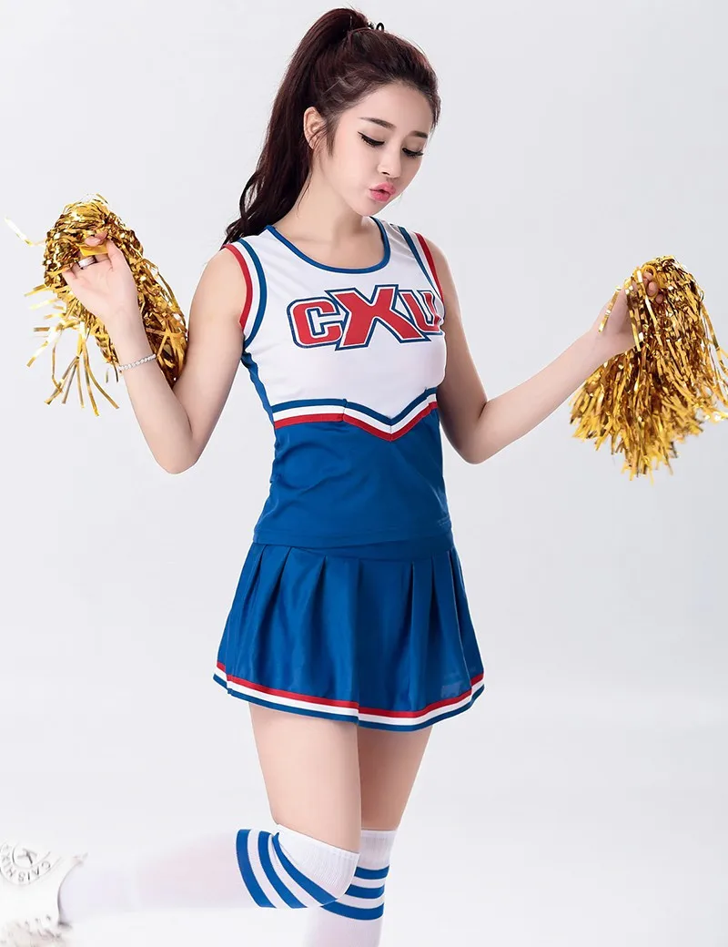 Visoke Šole Navijačica Kostum Razvedriti Dekleta Enotno Športna Cheerleading, Ples, Oblačila, Vrhovi z Krilo