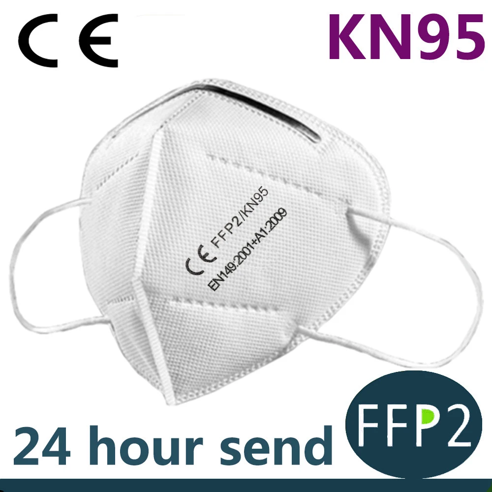 KN95 Obraz, maske za Dihanje Maske FFP2 s CE Certifikatom Dustproof Anti-fog Usta Varstvo Maske PM2.5 Močna Respirator Za Enkratno Uporabo