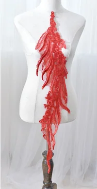 1Pair Angel Krila Vezenine, Čipke Aplicirano Za Dekorativno Šivanje Poročne obleke Oblačila Dodatki Off Belo Rdeče Barve