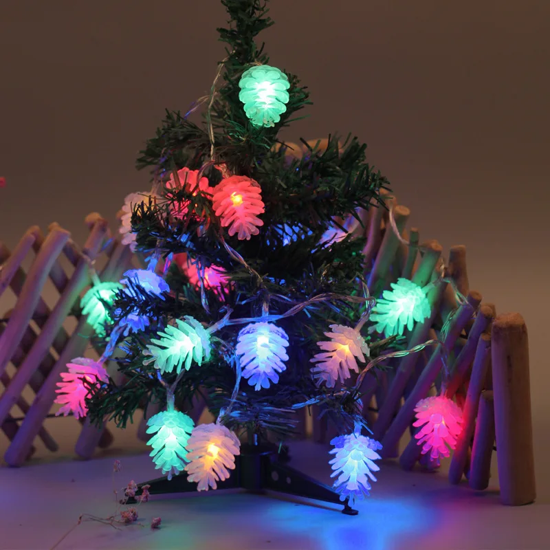 LED Big Šišarkast Sadje Niz Luči Pravljice Garland Okraski za Božično Drevo Soba Valentinovo Baterije poroko svetlobe vrt