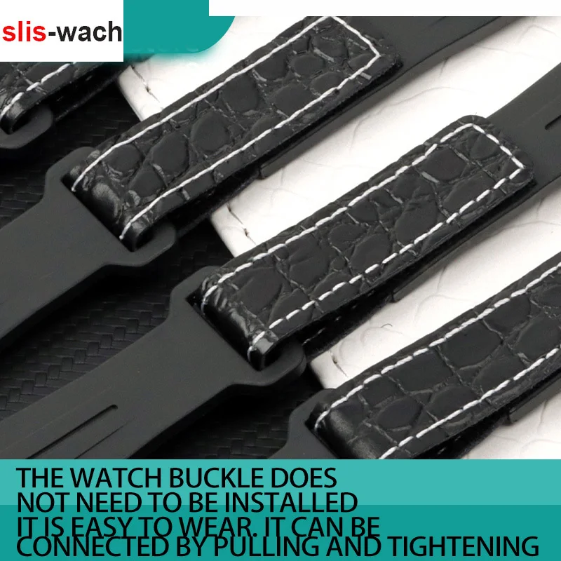 Pazi Pribor Band za Rolex Submariner Daytona GMT Gume Watch Trak Silikon Usnje Nepremočljiva Watch Zapestnica 20 MM