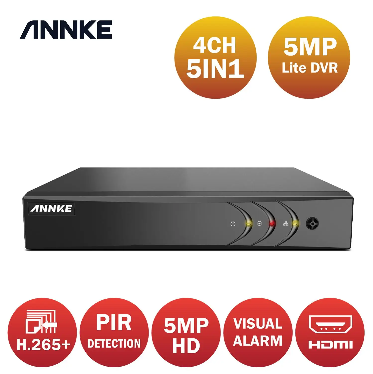 ANNKE 5MP Lite HD 4CH Video Nadzor DVR H. 265+ 5IN1 Digitalni Video Snemalnik PIR detekciji Gibanja Za 2MP, 3MP 5MP IP Kamere