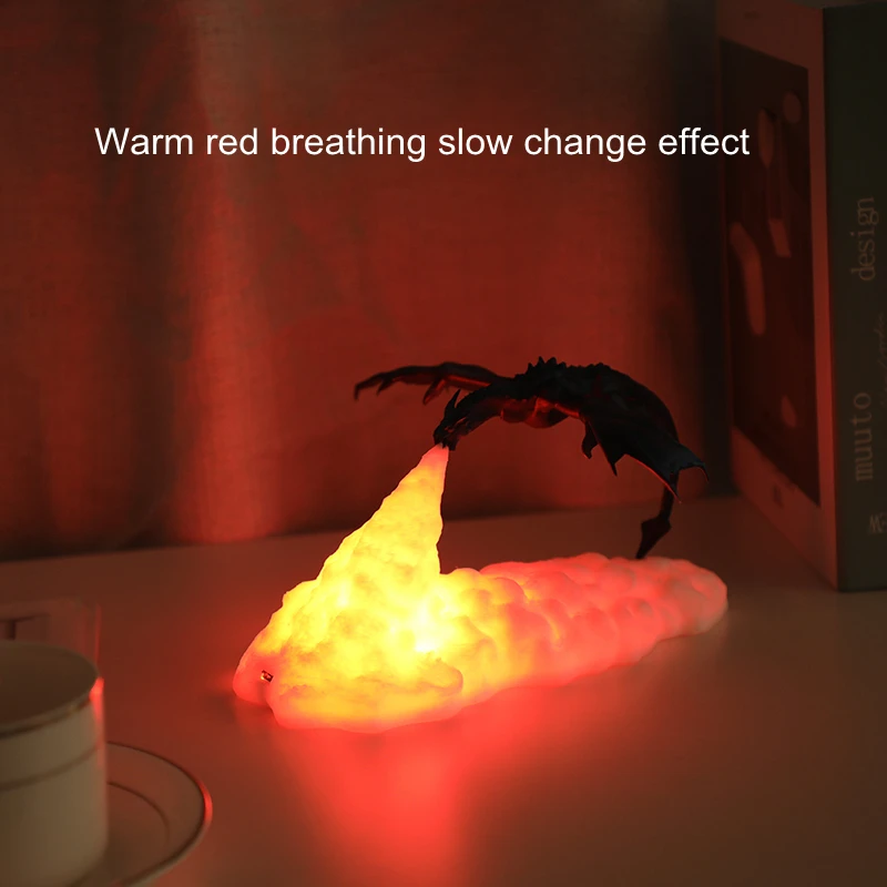 3D Tiskanje LED Fire Dragon Ice Dragon Svetilke Nočna Lučka za Polnjenje Mehke Svetlobe, Spalnica, Dnevna Soba Kampiranje, Pohodništvo Doma Dekor