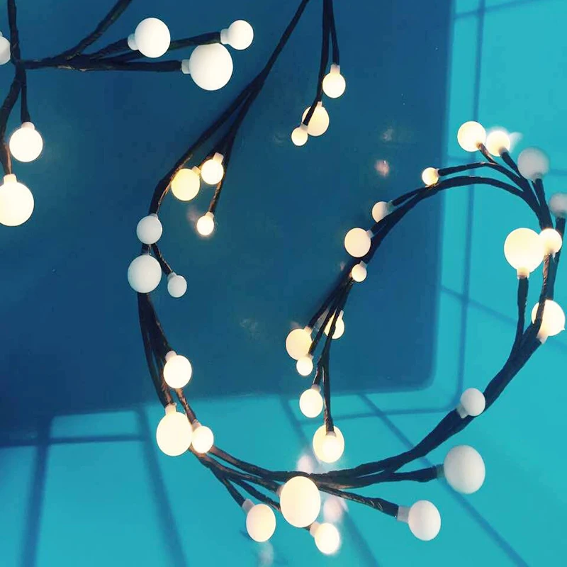 Novo 2,5 M Veje Rattan LED Žogo lučka EU/ZDA Niz Vila Lučka Božič Garland Za Stranko Poroko Doma notranjo dekoracijo