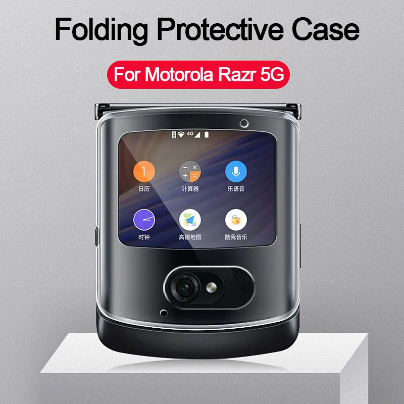 Za Motorola Moto Razr 5G Primeru Ultra tanek Prozoren Jasno Slim Trdi PC Zaščitna torbica Za Moto Razr 5G 2020 Različica Pokrov