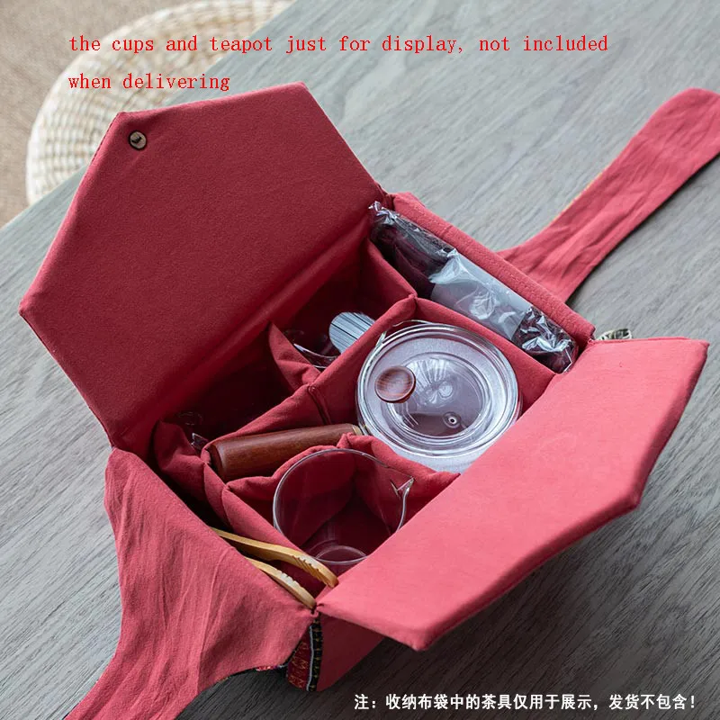XMT-DOMAČI čaj prijetni prenosni potovanja čajnik pokrovček prazno čaj vreča za shranjevanje ročno bombaž perilo kung fu čaj vrečko za shranjevanje 1pc