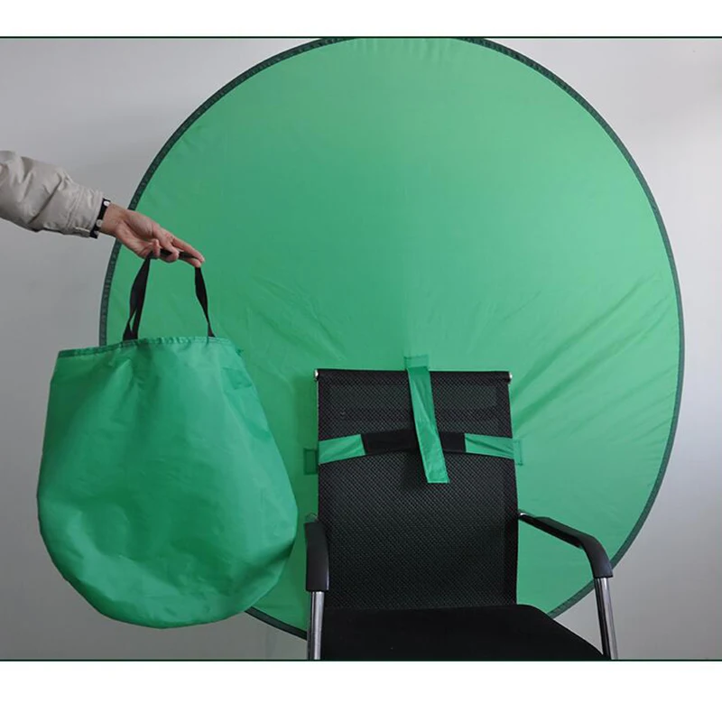 59inch Zelen Zaslon Kulise Fotografija Ozadje Prenosni Krat Reflektor za Živo YouTube Video Studio Krog 150 cm
