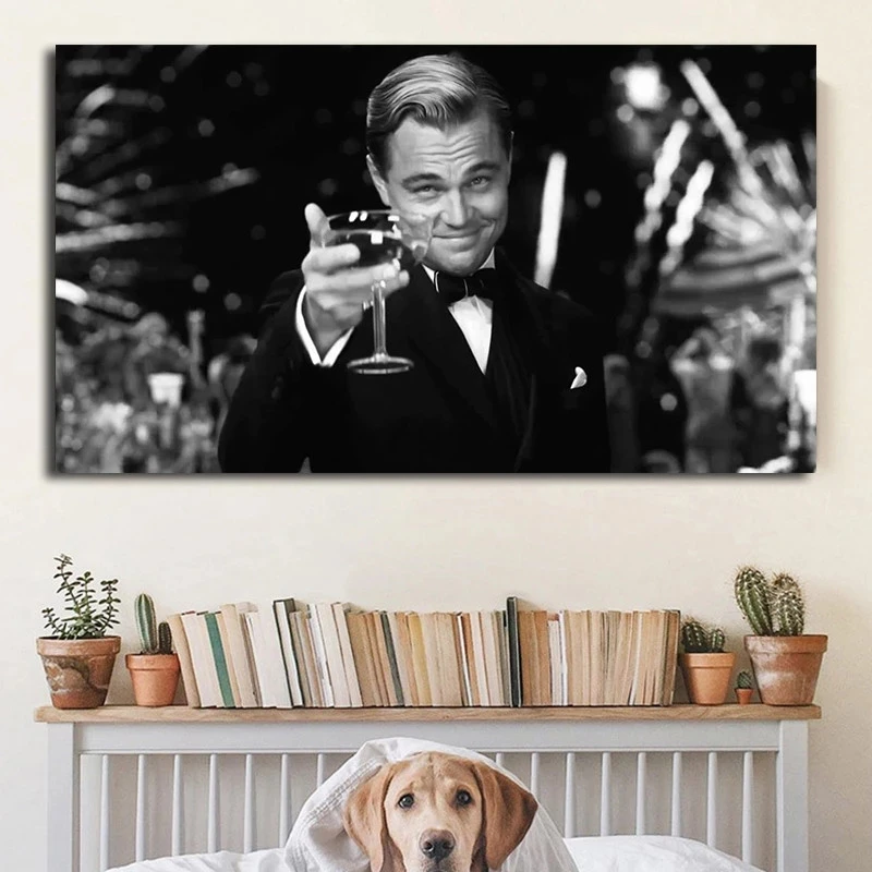 Veliki Gatsby Film Leonardo DiCaprio Plakatov in Fotografij Platna Slike Wall Art Slik, Dnevna Soba Dekor (Brez Okvirja)